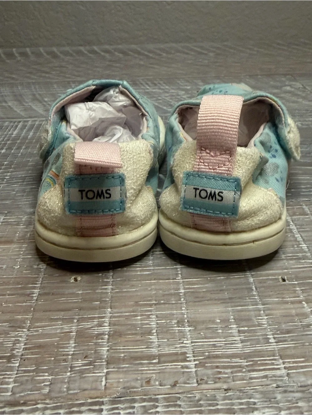 Toms Mint Green Rainbow 🌈 Slip-On Baby & Walker Shoes